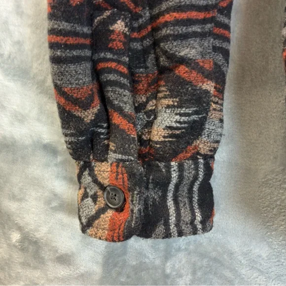 Jachs Sherpa Lined Aztec Jacket Size Large Wool Faux Fur Warm Shacket Southwest - Picture 11 of 16